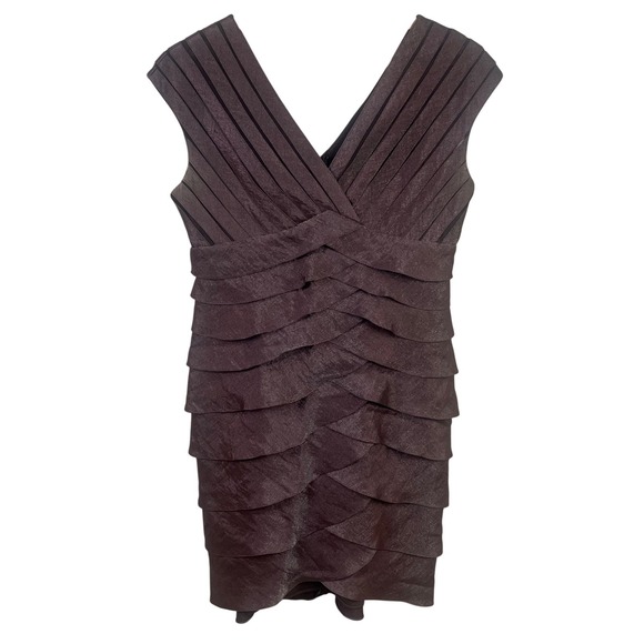 Adrianna Papell Dresses & Skirts - Adrianna Papell Metallic Bronze Sleeveless Bodycon Mini Cocktail Dress Size 8